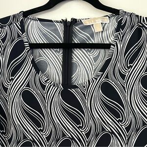 Michael Kors Black and White Long Sleeve Dress